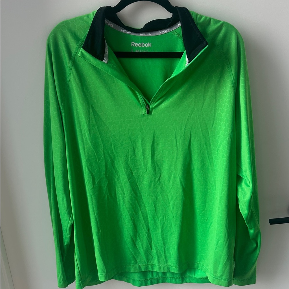 Reebok Neon Green Half-Zip Pullover
